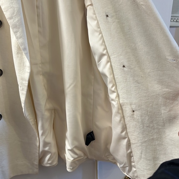 nude linen blazer with tie - Picture 6 of 8